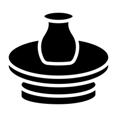 Pottery Wheel Vector Glyph Icon Design