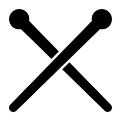 Knitting Needles Vector Glyph Icon Design