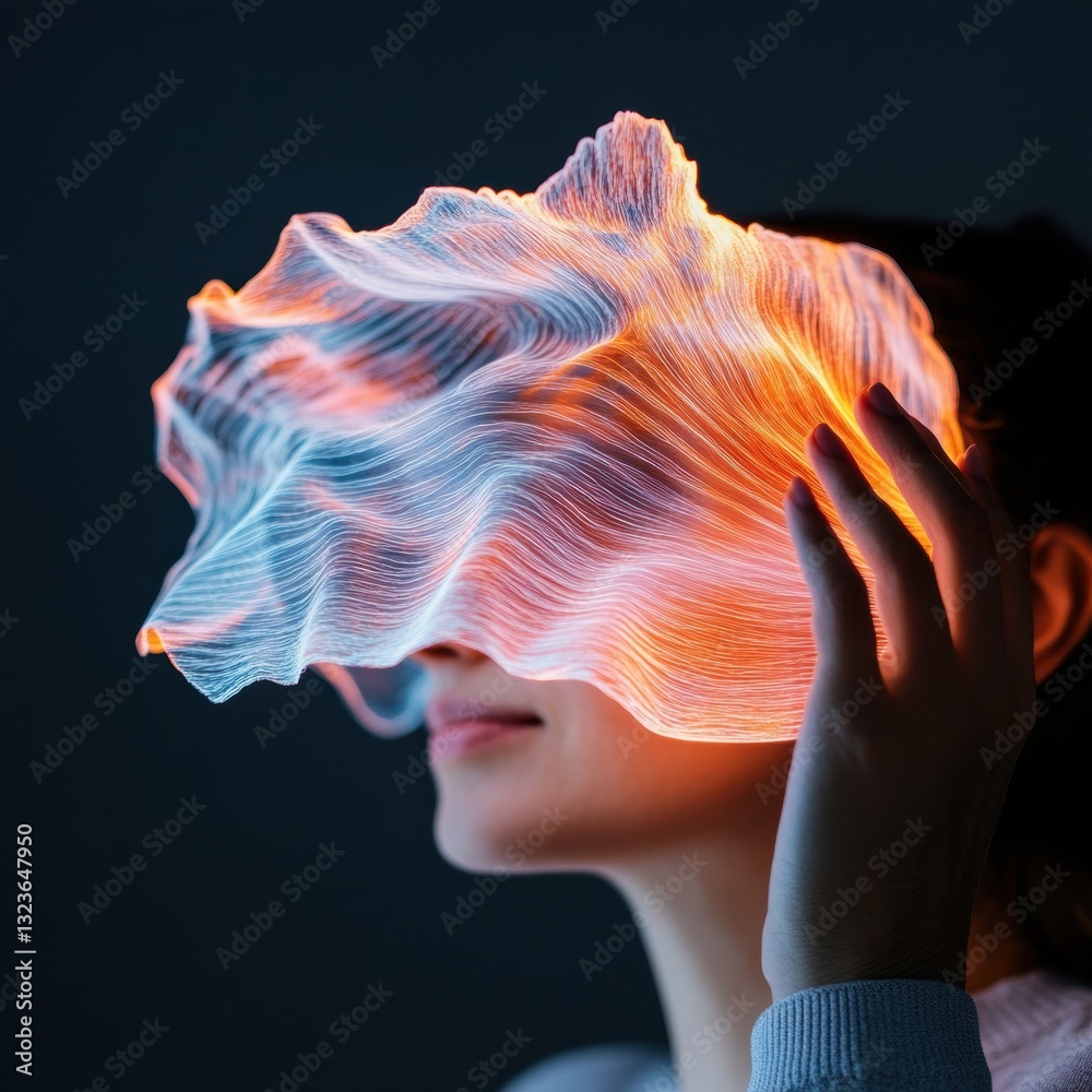 Aufkleber Immersive Digital Mindscapes Generative AI Art Explores Neurological Creativity and Emotional Visualization in Next-Gen Interactive Design Experience