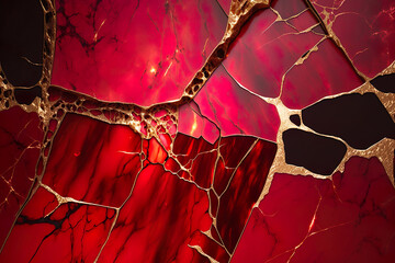 Beautiful marble abstract background with a mix of burgundy, gold and red colours.