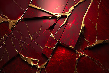 Beautiful marble abstract background with a mix of burgundy, gold and red colours.