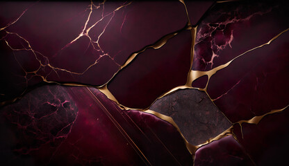 Beautiful marble abstract background with a mix of burgundy, gold and red colours.