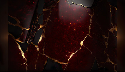 Beautiful marble abstract background with a mix of burgundy, gold and red colours.