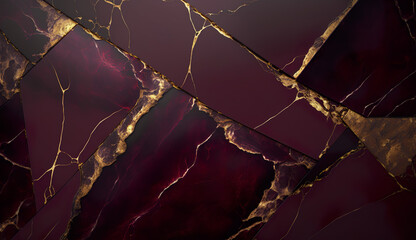 Beautiful marble abstract background with a mix of burgundy, gold and red colours.