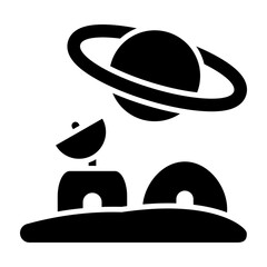 Lunar Base Vector Glyph Icon Design