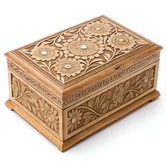 wooden box isolated on white background