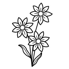 Cute spring flower outline
