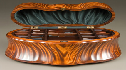 Obraz premium A luxurious jewelry box is open.