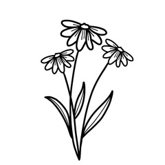 Cute spring flower outline