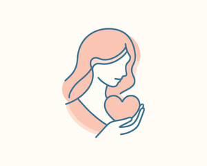 Happy Mother's Day logo design vector template.