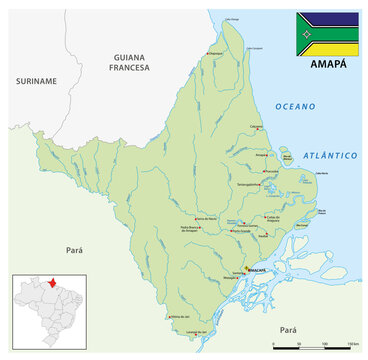 Map of the Brazilian state of Amapa