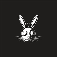 Fototapeta premium Head rabbit logo style icon design template vector illustration
