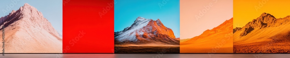 Poster immersive digital landscape visualization ultra-high resolution multi-screen mountain panorama showc