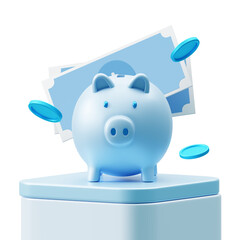 3D Finance Icon Business Illustration Money Banking Concept Isolated on Transparent Png Background.