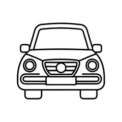 Obraz premium Outline Car Icon Vector Illustration – Professional Minimalist Symbol for Design and UI, Car Outline Icon, Vector Car Symbol, Minimal Auto Illustration 