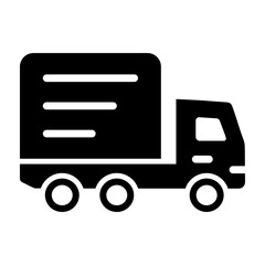 Shipping Truck Vector Line Icon Design
