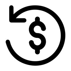 Refund Vector Line Icon Design
