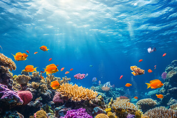 Obraz premium Repercussions and ecological ramifications of lifeless coral reefs, epitomizing a cascade of consequences on marine ecosystem, fisheries, and overall well-being of our vast oceans