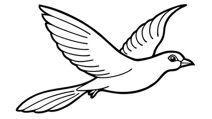 Obraz premium A Graceful Dove In Flight, Soaring Through An Open Sky, A Symbol Of Peace And Hope With A Clean Line Art Style