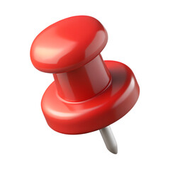 red push pin on transparent 