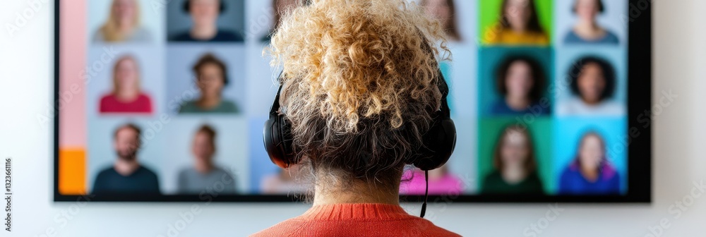 Aufkleber hybrid workplace revolution inclusive virtual collaboration - diverse team connectivity through adva