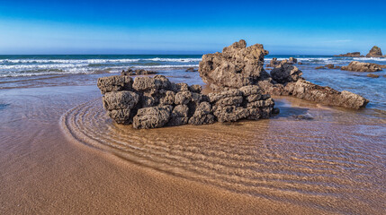 Playa Madre, Beach of La Espasa, Punta Melín Beciella Cape, Caravia Baja, Asturias, Spain, Europe