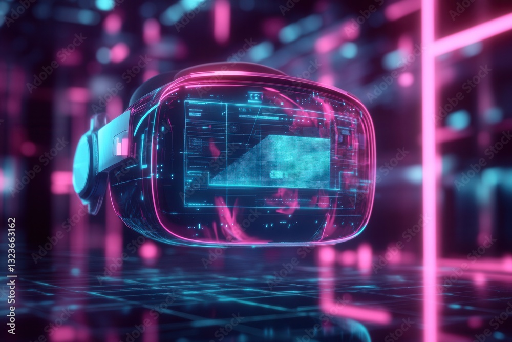 Leinwandbilder Futuristic mixed reality design featuring augmented reality user interface and holographic textures in a captivating digital landscape