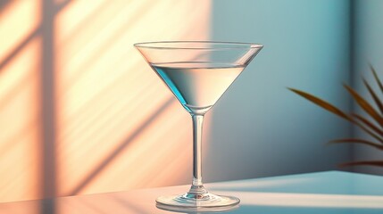 A crystal-clear martini shaker, its sleek silhouette framed by a transparent background, stands ready to be filled with the magic of a classic cocktail, a symbol of sophistication and elegance.