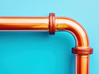 Metallic Minimalism Sleek Copper Piping Design Showcasing Industrial Precision for Modern Construction and Sustainable Infrastructure Solutions