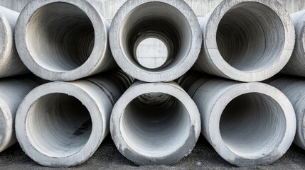 Concrete rings, drainage system. Generative AI