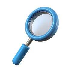 3d magnifying glass isolated on transparent background, Png