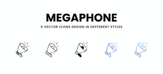 Megaphone vector icons set stock illustration