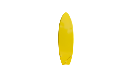 Yellow Surfboard isolated on a transparent background Generative Ai.