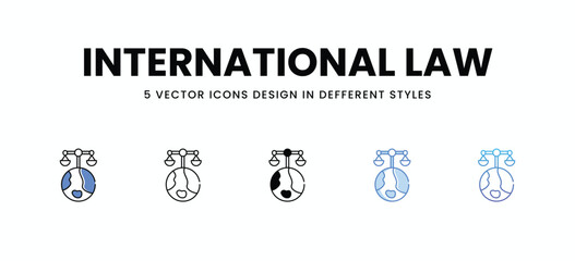 International Law vector icons set stock illustration