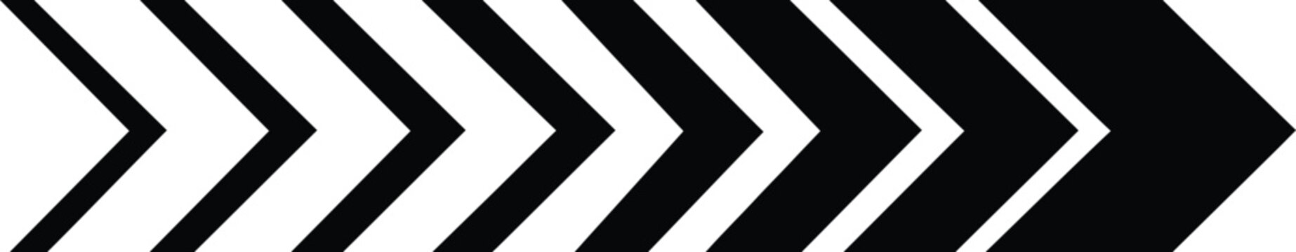 Dynamic moving arrow symbol. Arrow dynamic symbol.  fast arrows symbols. Sideways arrow icon. arrow road signs