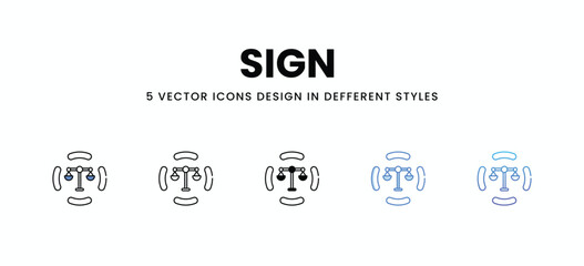 Sign  vector icons set stock illustration