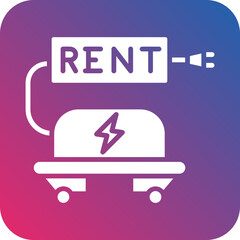 Electric Skateboard Rental Hub Icon Style