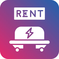 Electric Skateboard Rental Icon Style