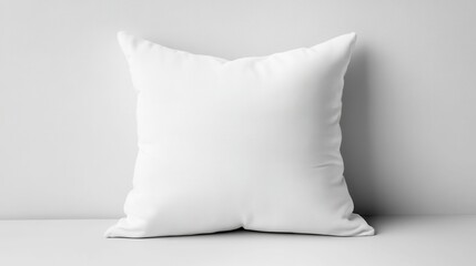 White Throw Pillow Mockup. Modern Design for Interior with Isolated White Background