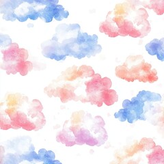 Subtle Watercolor Cloud Pattern Elegant Sky Design for Textiles and Branding