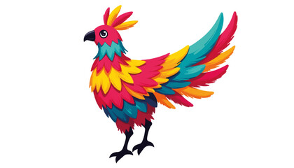 Naklejka premium Colorful bird illustration with vibrant feathers