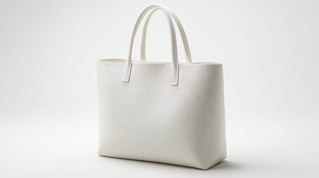 A timeless classic, an elegant white tote bag, exudes sophistication and versatility, ideal for both everyday errands and special occasions, its minimalist design adding a touch of effortless chic.