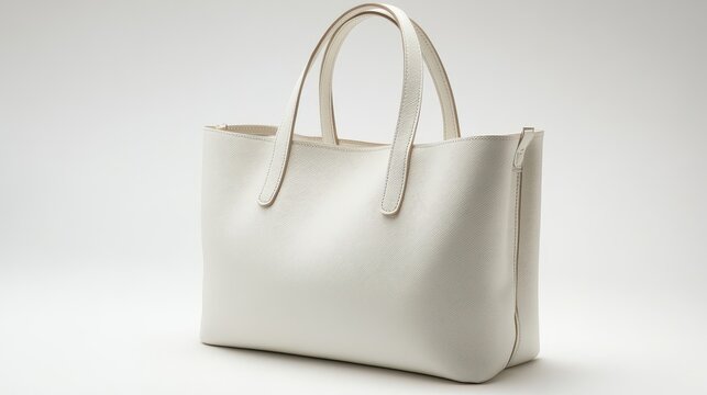A timeless classic, an elegant white tote bag, exudes sophistication and versatility, ideal for both everyday errands and special occasions, its minimalist design adding a touch of effortless chic.