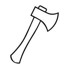 black outline axe, minimalistic vector design
