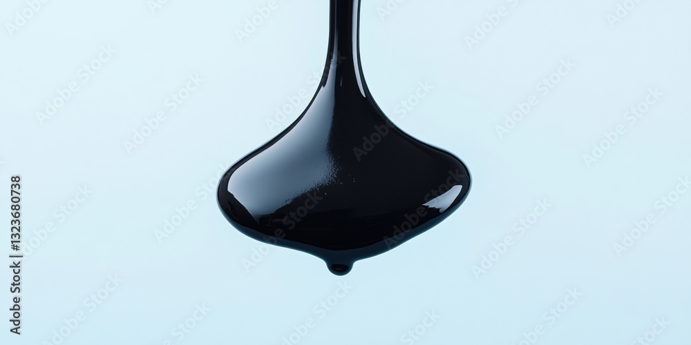 Aufkleber fluid noir minimalist liquid dynamics in high-gloss black - sensory design exploration for creative 