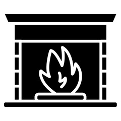 Fireplace Line Icon Style