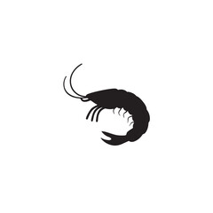 shrimp icon silhouette vector image