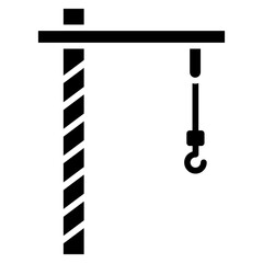 Crane Line Icon Style