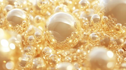 Golden oil bubbles texture. Generative AI
