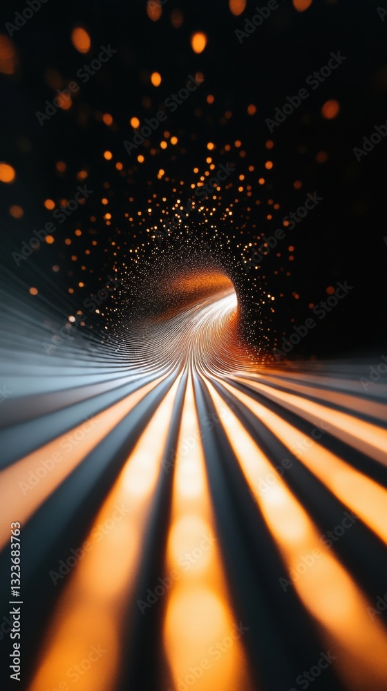 Poster Quantum Velocity Immersive Digital Tunnel Visualization for AI Innovation, Future Tech Branding and Cutting-Edge Spatial Design Experience